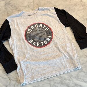 NBA Kids Toronto Raptors Gray Long-Sleeve Shirt with Black Sleeves